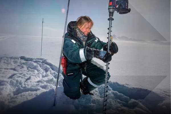 Relevés sur un glacier